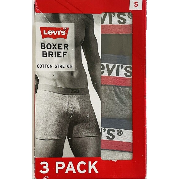 Levi’s Boxer Brief Cotton Stretch 3 Pack Style#3MB427LW Men’s S Color:AST - Picture 2 of 8